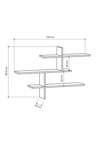 Etagère murale 3 niveaux Leo  - 123 x 80,5 x 22 cm