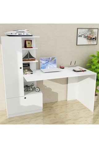 Bureau 1 porte et 1 abattant - 149,5 x 140 x 61,8 cm
