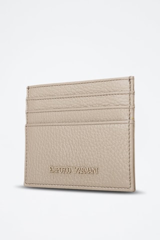 Porte-cartes en cuir - Beige - Emporio Armani