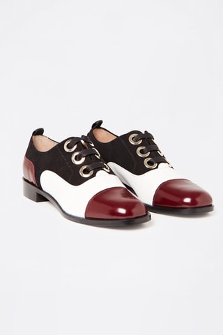 Richelieus en cuir  - Noir et blanc 