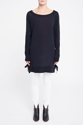Pull en laine vierge - Bleu marine 