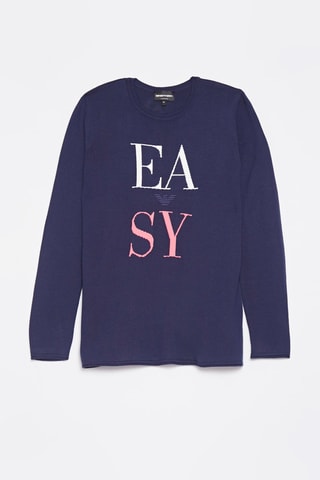 Pull en laine vierge Emporio Armani - Bleu marine