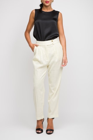 Pantalon taille haute - Beige