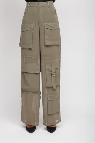 Pantalon taille haute - Kaki