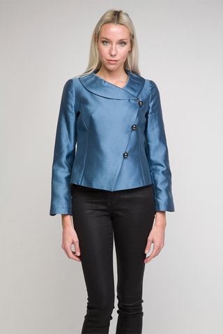 Veste en soie - Bleu 