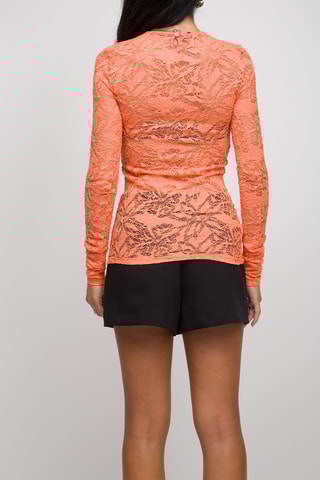 Top en dentelle - Corail