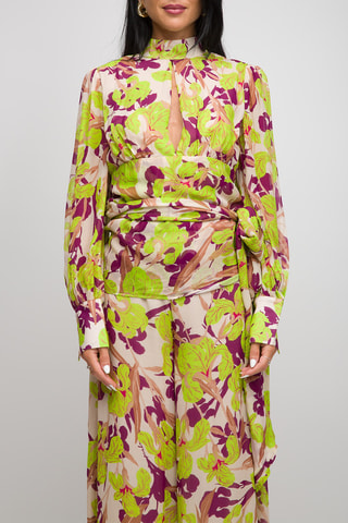 Crop top - Beige et vert clair