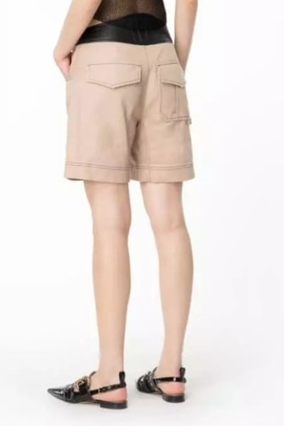 Short en cuir de mouton - Beige