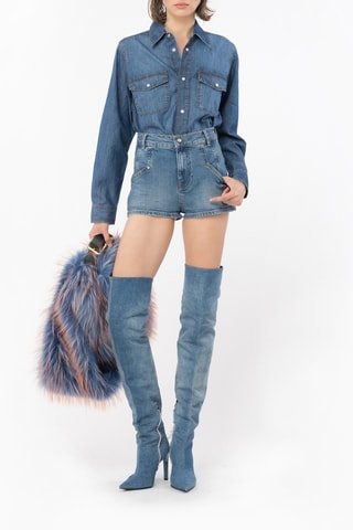 Short en jean - Bleu