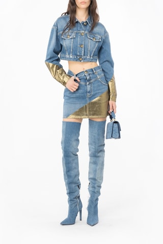 Jupe droite en jean - Bleu