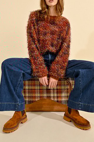 Calças de ganga wide legs - Azul-escuro - Molly Bracken