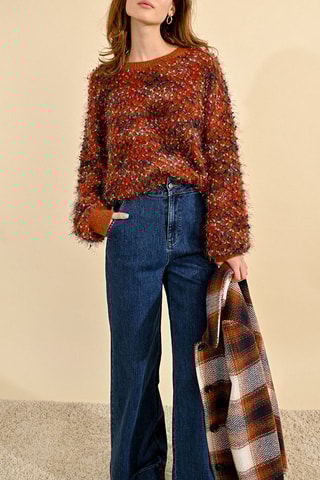 Calças de ganga wide legs - Azul-escuro - Molly Bracken