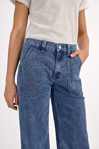 Calças de ganga wide legs - Azul - Molly Bracken