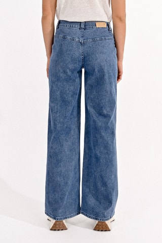 Calças de ganga wide legs - Azul - Molly Bracken