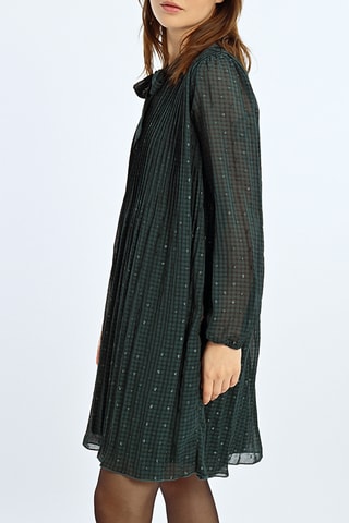 Vestido plissado - Verde-escuro - Lili Sidonio