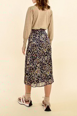 Saia midi cintura alta - Preto - Molly Bracken