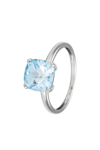 Anillo Topaze unique - Oro blanco y topacio