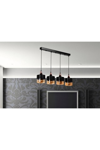 Hanglamp Sahra 4 Lü Sirali Sarkit Siyah - Zwart - 4 x 60 W