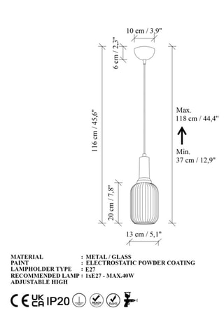 Hanglamp - Zwart - 40 W