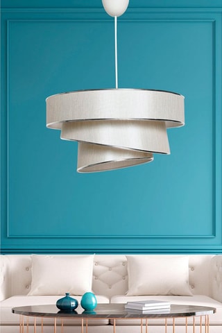 Hanglamp - Lichtgrijs en Zilverkleurig - 60 W