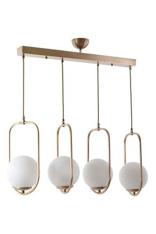 Hanglamp Ahu - Goudkleurig en Wit