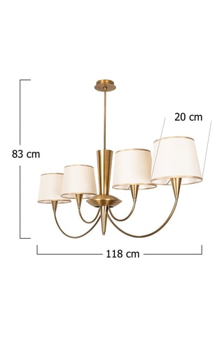 Hanglamp Pardo Goudkleurig en Wit