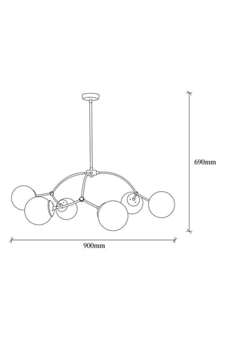 Hanglamp Kromozom - Zwart en Wit - 6 x 60 W