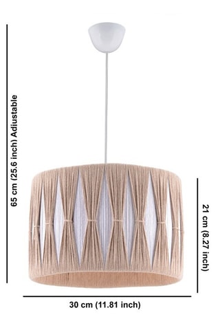 Hanglamp - Beige en Wit - 45-60 W