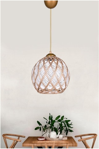 Hanglamp - Wit en Koperkleurig - 60 W