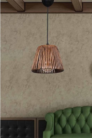 Houten Hanglamp HM006 - Zwart en Naturel - 60 W