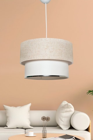 Hanglamp Corbeu - Crèmekleurig en Wit - 45 - 60 W