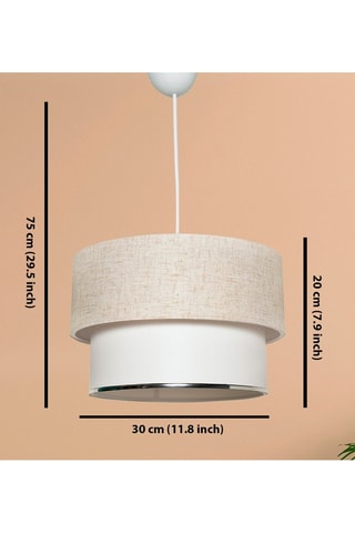 Hanglamp Corbeu - Crèmekleurig en Wit - 45 - 60 W