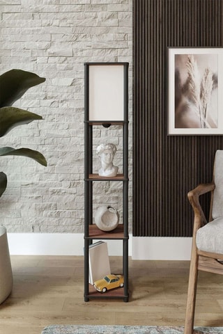 Staanlamp TierShelfLampz2 - Walnoothout-imitatie 40 W