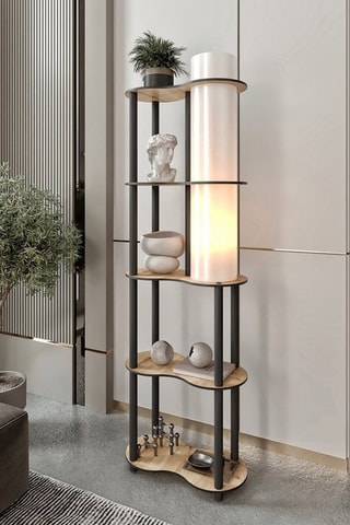 Staanlamp - Walnoothout-imitatie - 40 W - 140 cm
