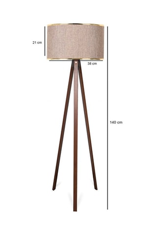 Staanlamp op driepoot - Bruin en Beige