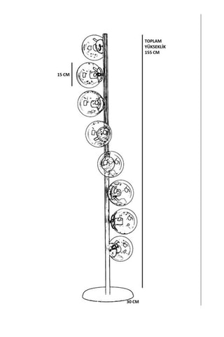 Staanlamp Simay - Goudkleurig