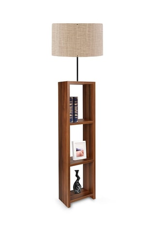 Staanlamp Ayd-2821 - Beige en Hhoutimitatie