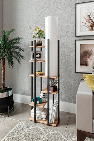 Staanlamp met Niveaus Vogue SRC - Naturel, wit en zwart