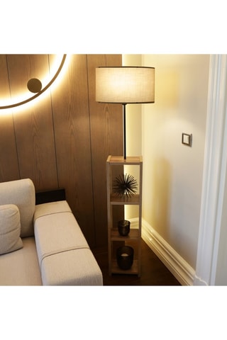 Houten Staanlamp met Niveau AYD-3150 - Naturel en Wit