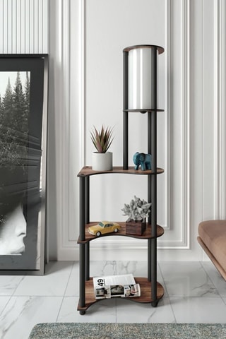 Staanlamp - Walnoothout-imitatie - 40 W - 140 cm