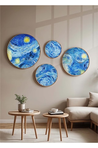 4 Wanddecoraties Vincent Van Gogh - 45 x 45 cm / 36 x 36 cm / 27 x 27 cm / 18 x 18 cm