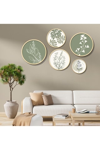 5-delige Massief Houten Wanddecoratie Yats - 43,5 x 43,5/37 x 37/31 x 31/26 x 26/18 x 18 cm