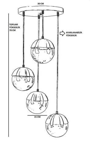 Hanglamp Küre - Goudkleurig en Wit