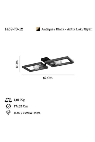 Houten Plafondlamp Era - Naturel - 2 x 40 W