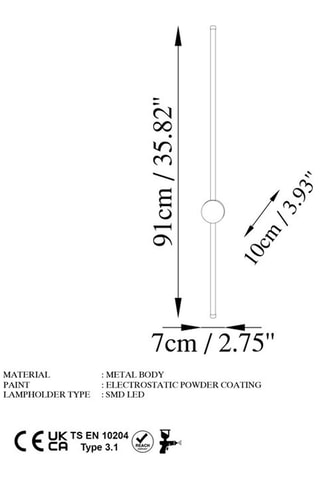 Ledwandlamp Sword Zwart
