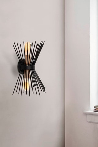 Wandlamp Kirpi - Zwart - 2 x 40 W