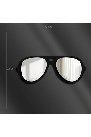 Spiegel - 70 x 28 cm - Zwart en Zilverkleurig