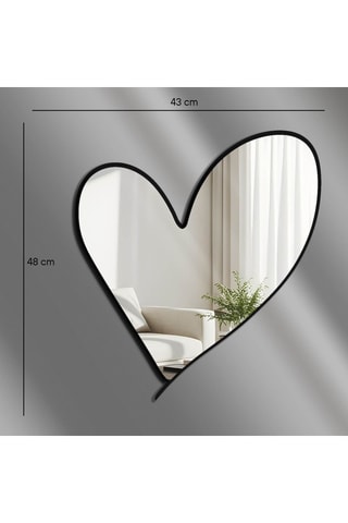 Spiegel - 43 x 48 cm - Zilverkleurig en Zwart