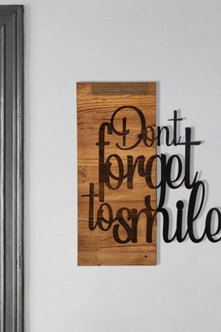 Wanddecoratie Dont Forget To Smile - Zwart en Naturel