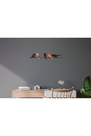 Wanddecoratie - Zwart en Bruin - 81 x 18 cm